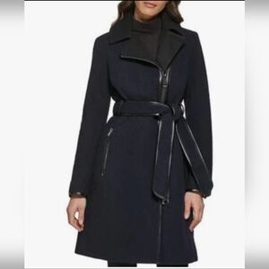Women's Guess Asymmetrical Zipper Coat
